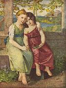 unknow artist Portrat der Adelheid und Gabriele von Humboldt oil painting on canvas